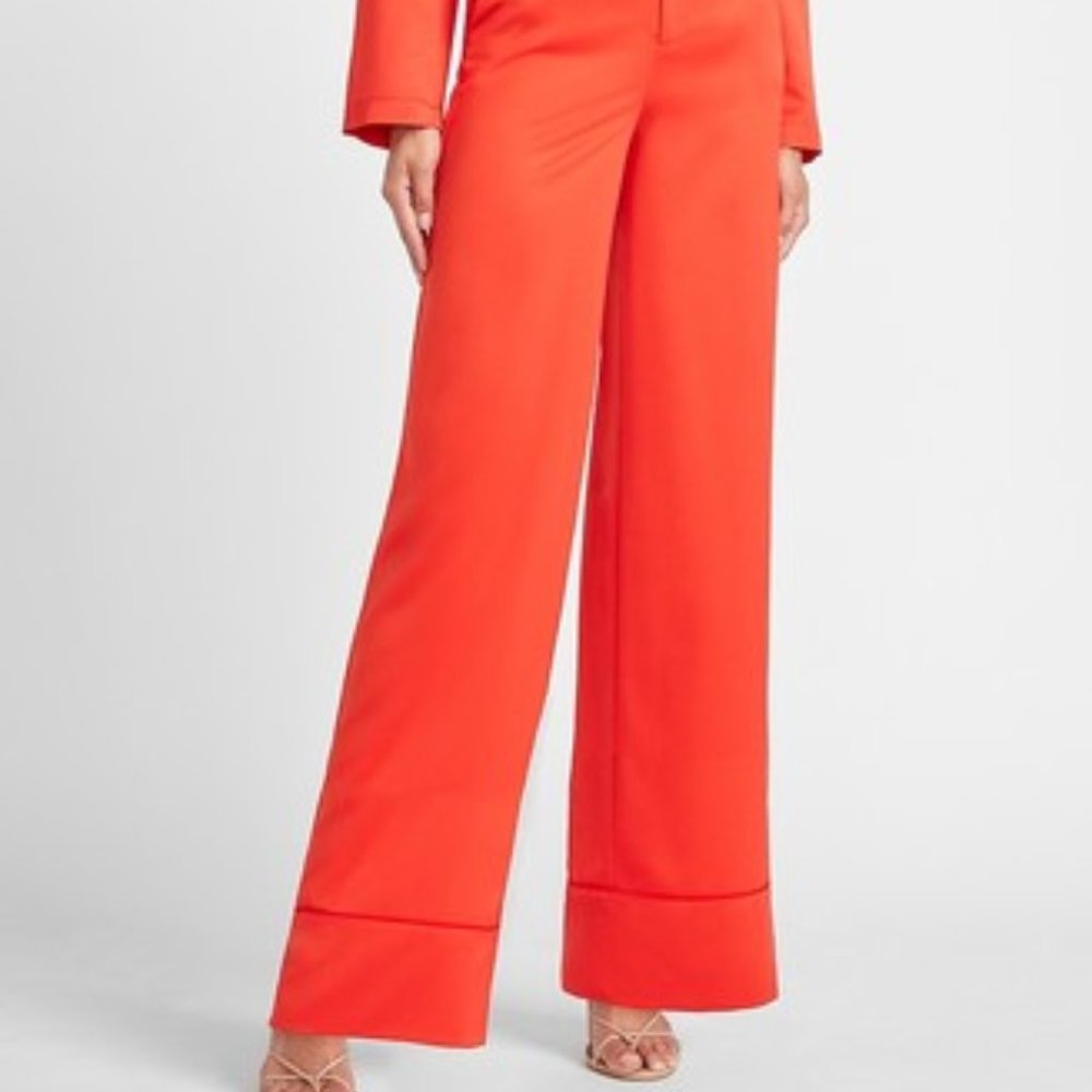 Express X LadyGang High Waisted Satin Wide Leg Pant Size 0 NWT